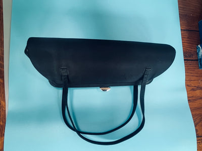 Preston & York Black Satin Clutch with Silver Rhinestone Latch - thehouseholdcollective