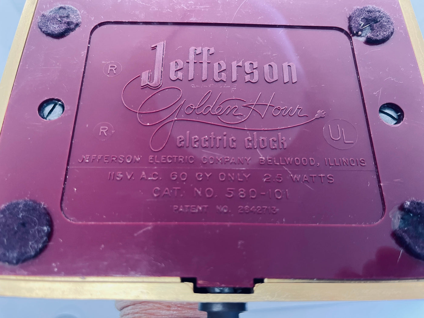 Jefferson Electric Clock, The Golden Hour - thehouseholdcollective